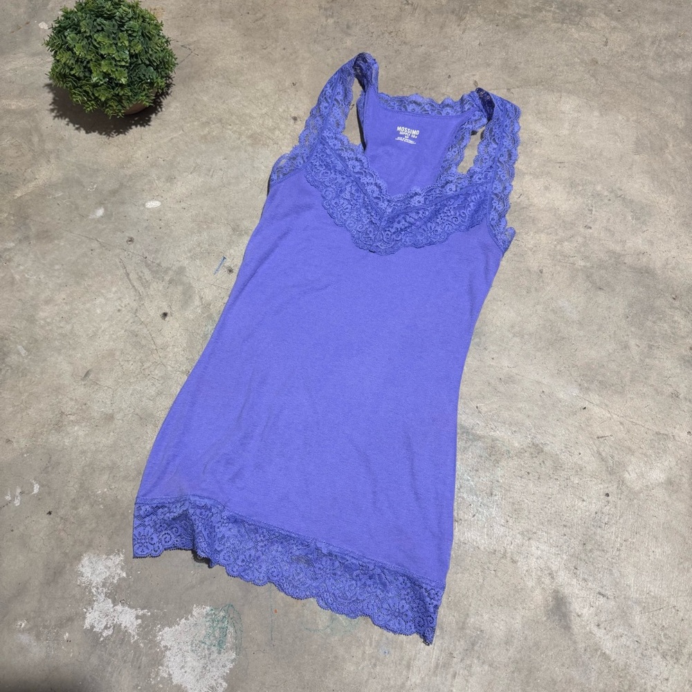 Mossimo Supply Co. Purple Lace Trim Tank Top